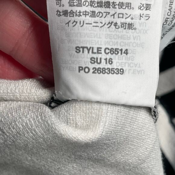 J Crew Dress Womens Small Black White Stripe Shift Seamed Cotton Stretch C6514 - Picture 15 of 16